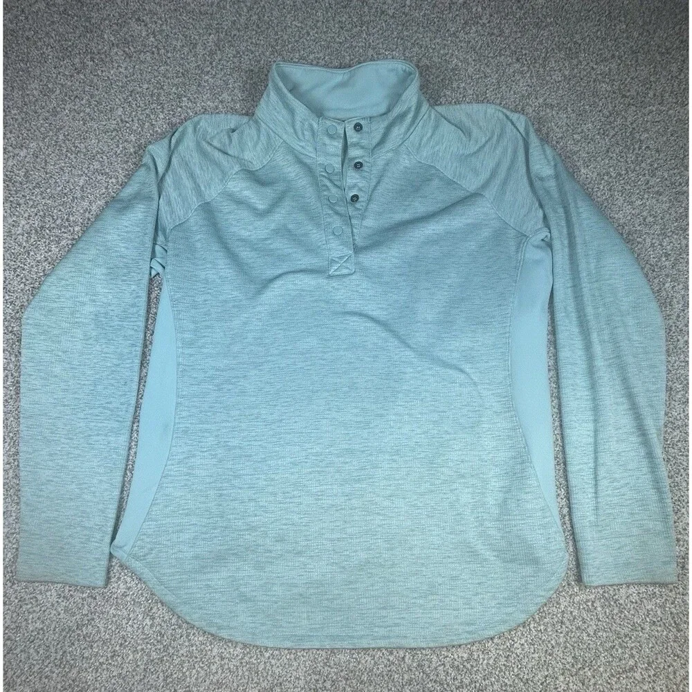 Columbia Henley Sweatshirt Mens Size 1XL Blue Pullover Quarter Button‎